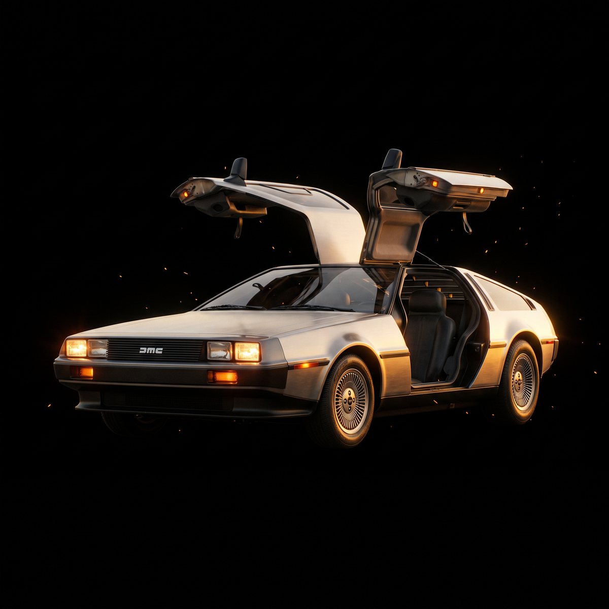 DeLorean с открытыми дверями